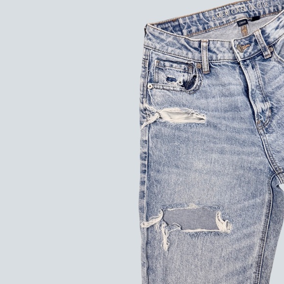 American Eagle Mom Jeans – Distressed Denim, Size 4 Regular - Picture 3 of 14